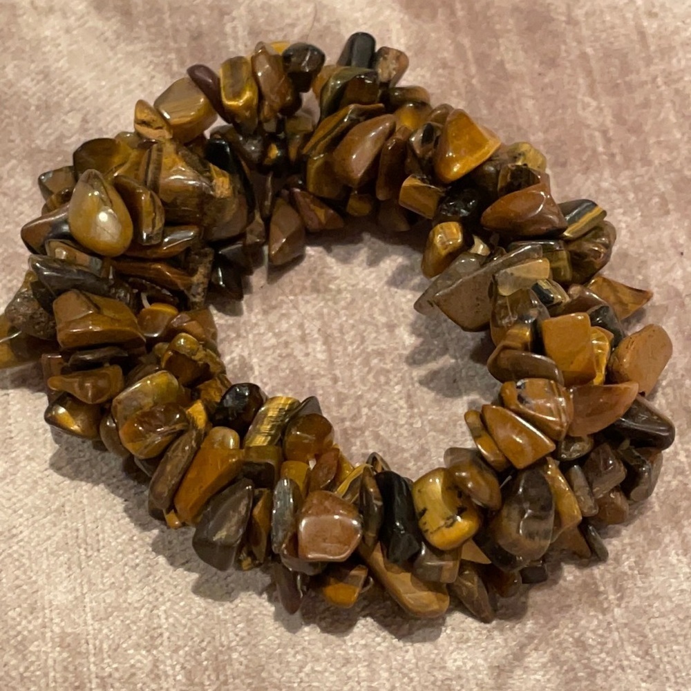 South African Tigers Eye Chunky Bracelet Stretch 7”